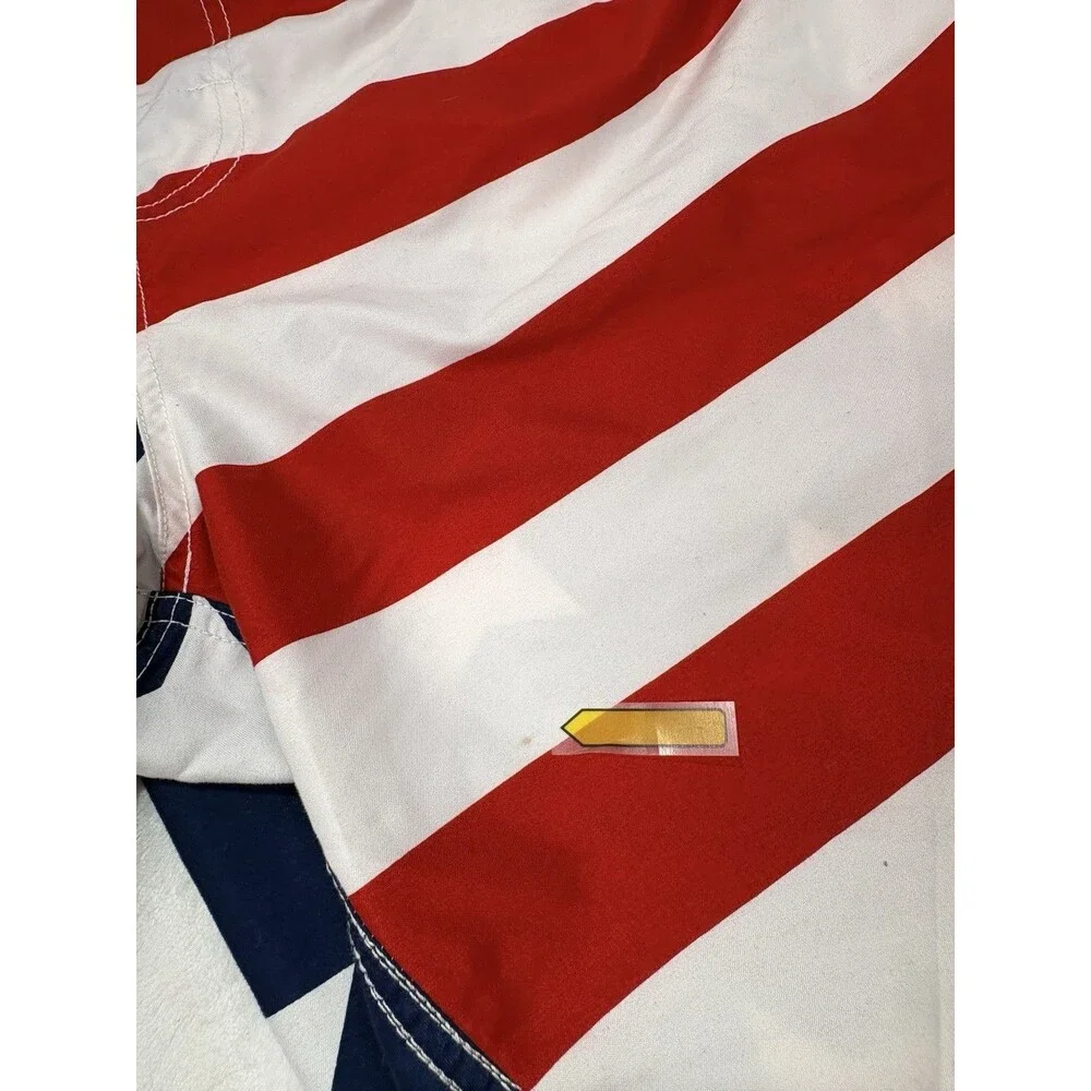 Kanu Surf Swim Trunks Men's Sz  XL Red Blue White American Flag USA Mesh Lined